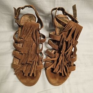 Sam Edelman Sandra Sandals, Brown Suede, Size 7